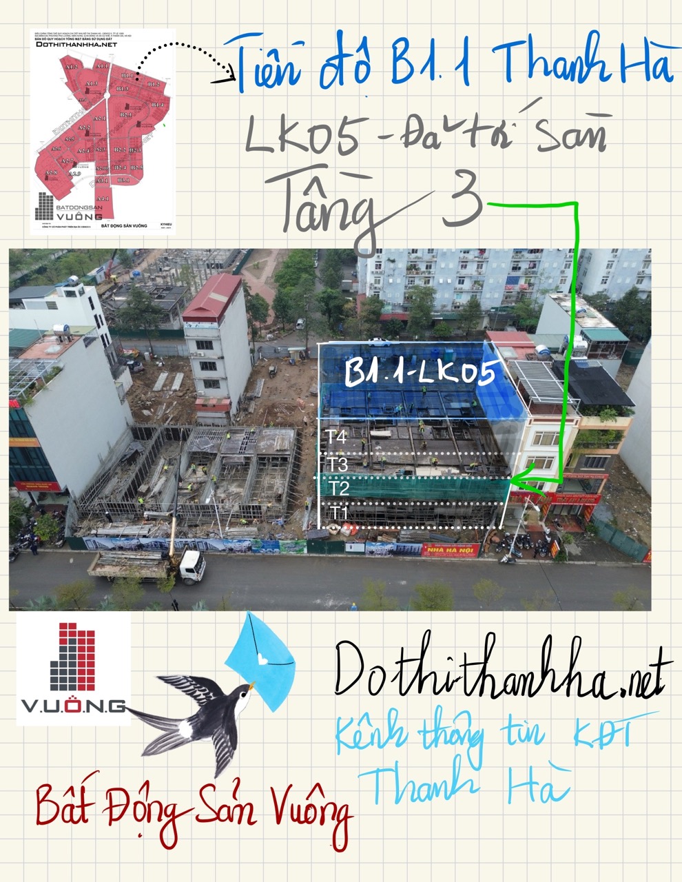 Tiến độ khu đô thị Thanh Hà B1.1