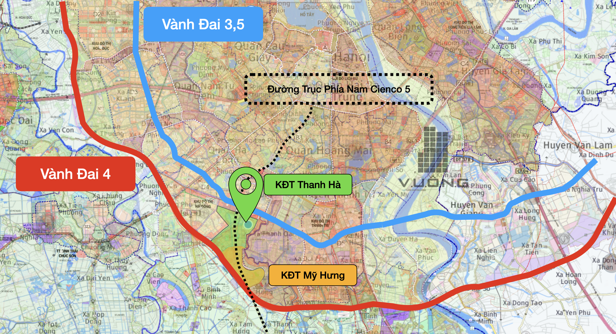 Vị trí khu đô thị Thanh Hà