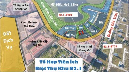 Tiện ích biệt thự làn 2 hồ khu đô thị Thanh hà B2.1 căn góc vườn hoa, căn thường diện tích 250m2 không gian thoáng mát
