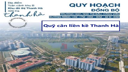 BẢNG GIÁ BÁN LIỀN KỀ THANH HÀ THÁNG 2 NĂM 2025 MỚI NHẤT