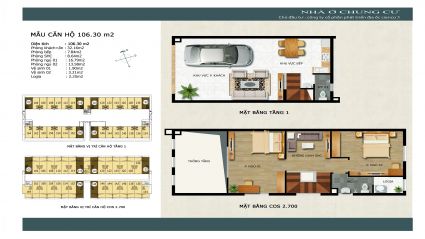 Thiết kế căn hộ 106.30 m2 chung cư Thanh Hà Mường Thanh