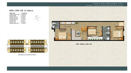 Thiết kế căn hộ 72.98m2 chung cư Thanh Hà Mường Thanh