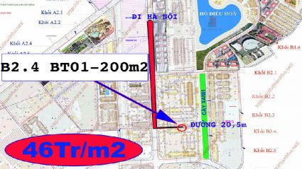 Bán gấp biệt thự thanh hà B2.4 đường 20,5m diện tích 200m2