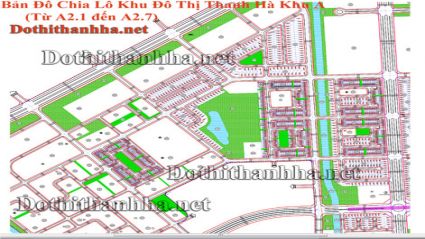 Download bản đồ chia lô khu đô thị Thanh Hà A2.2 - A2.3 đến A2.10 và A3.1