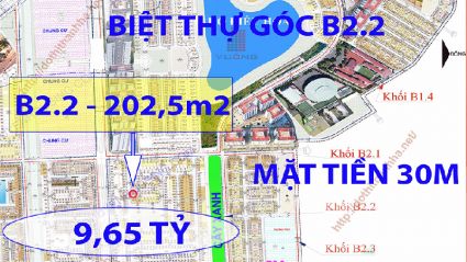 Bán biệt thự thanh hà b2.2 diện tích 202m2 mặt tiền rộng 30m thuận tiện kinh doanh giá rẻ