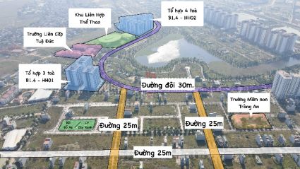 Bán liền kề khu đô thị Thanh Hà Cienco5 – Mường Thanh, trục đường 25m, trục đường đôi 30m – trục chính của khu đô thị Thanh Hà